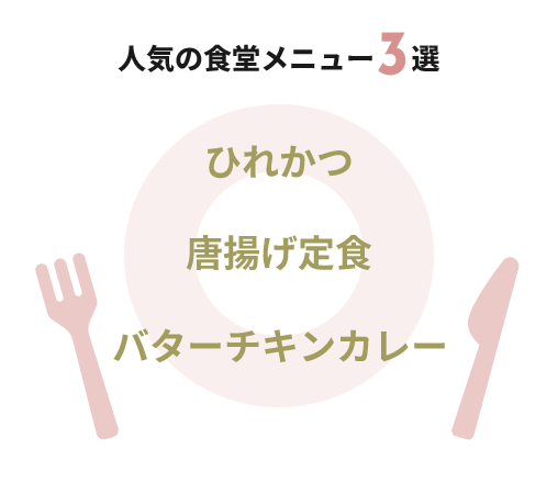 人気の食堂メニュー3選
